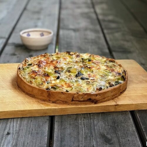 Herbstliche Lauch Quiche mit Briekäse